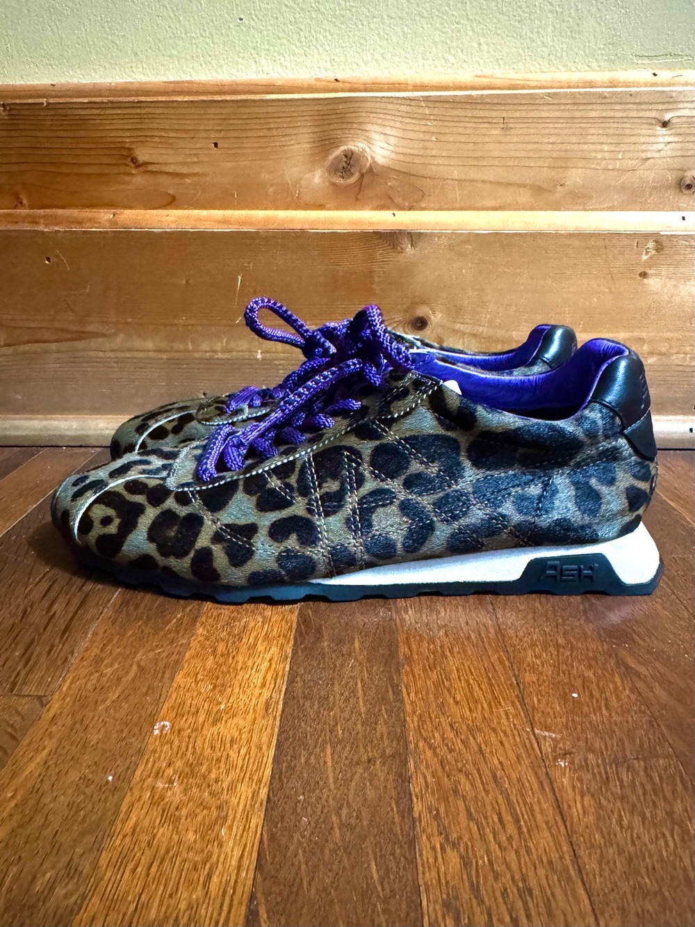 Ash Leopard Print Sneakers - Black and Brown